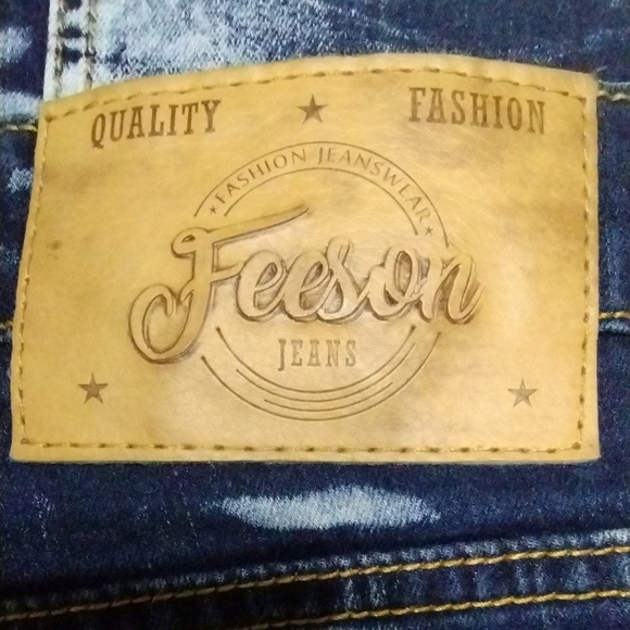 Feeson Bleached Denim Women's Blue Jeans Sz(38) - Picture 11 of 11